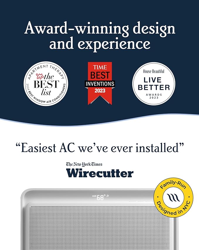 Windmill 10,000 BTU Inverter Window Air Conditioner with WhisperTech - Ultra-Quiet & Smart, Cools up to 450 Sq. Ft. - Easy Install, App/Wi-Fi, Voice-Enabled, Remote Control, High Energy Efficiency