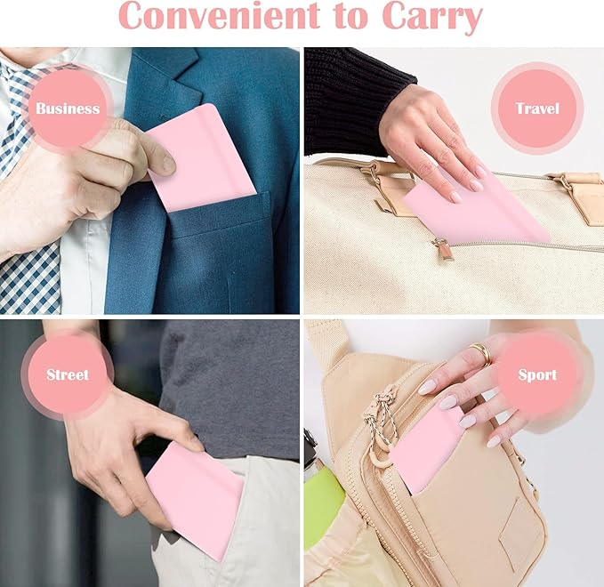 Pocket Dotted Notebook, 2-Pack Dot Grid Notebook, Dotted Journal with Stickers, 3.5" x 5.5" Hardcover, Small Mini A6 size, 160 Pages, 100 gsm Thick Paper, Blush Pink