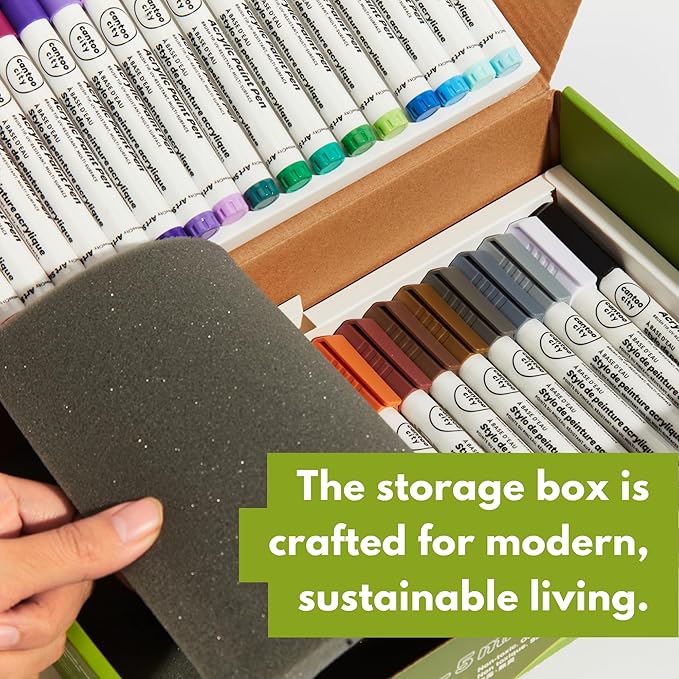 36-Color Acrylic Paint Markers Set – Vibrant multicolour Paint pens for Precision Painting on Multiple Surfaces for Paper, Canvas, Rock, Glass, Wood