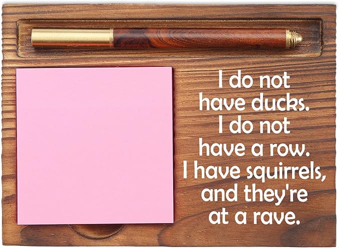 Funny Squirrel Rave Sticky Note Holder, Quirky Office Desk Organizer, Humorous Gift for Coworkers, Friends, Bosses, Self-Stick Note Pad Holders EDP124