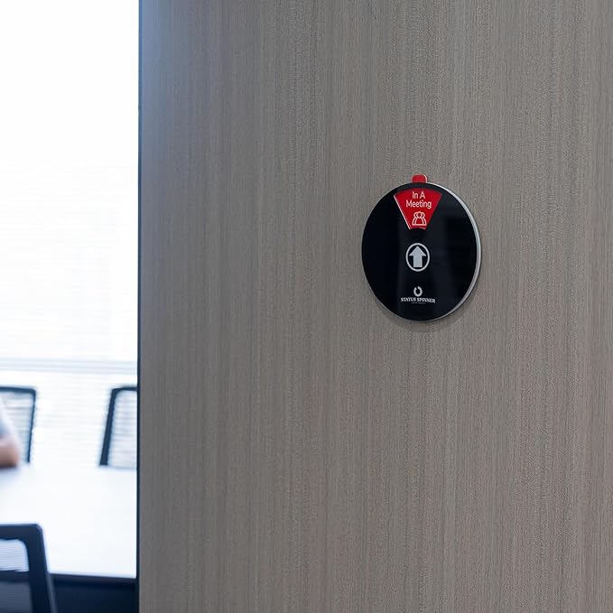 2PK Office Door Signs Do Not Disturb, 6 Options Private Wheel Sign, In a Meeting Sign for Conference Room, Business Out of Office Status indicator, 6 inch White1