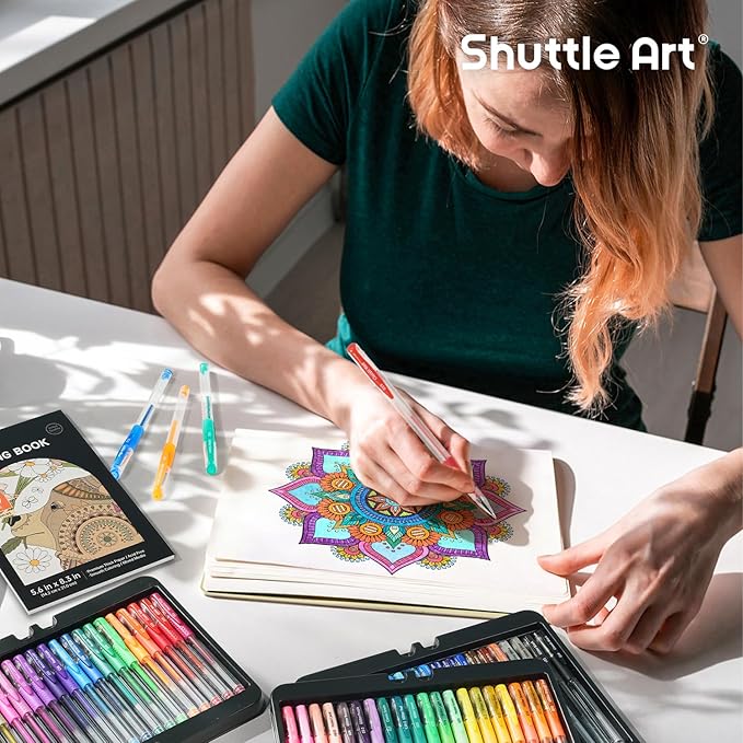 Shuttle Art Gel Pens, 120 Pack Gel Pen Set Packed in Sturdy Box, 60 Unique Colors with 60 Refills for Adults Coloring Books Drawing Doodling Crafts Scrapbooking Journaling