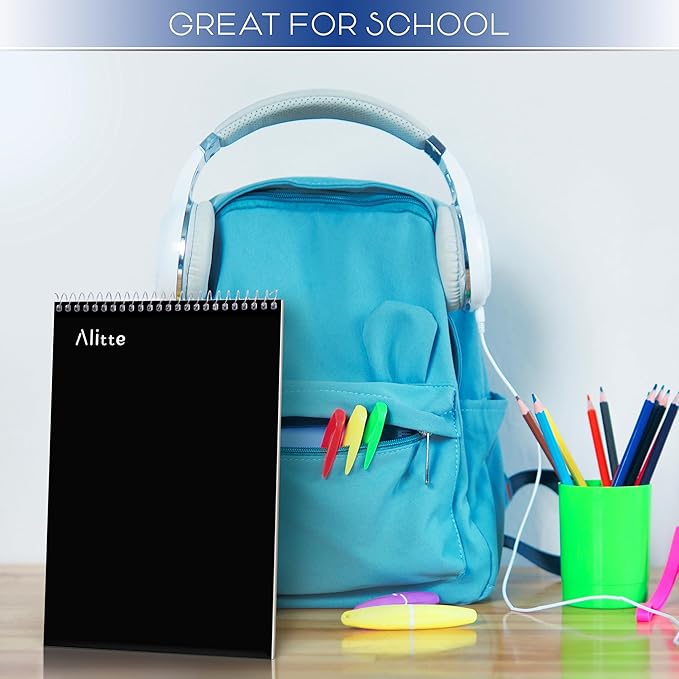 Steno Pads Spiral 6x9-12 Pack - Gregg Ruled, Perfect for Work, School, and Home Use, Easy Tear-Off Pages, White Paper - No Ink Bleeds - 80 Sheets