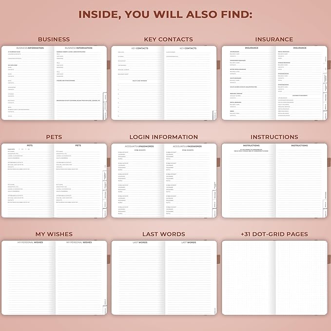 Clever Fox End of Life Planner – Final Arrangements Organizer for Beneficiary, Will Preparation, Last Wishes & Funeral Planning, A5 (Dark Terracotta)