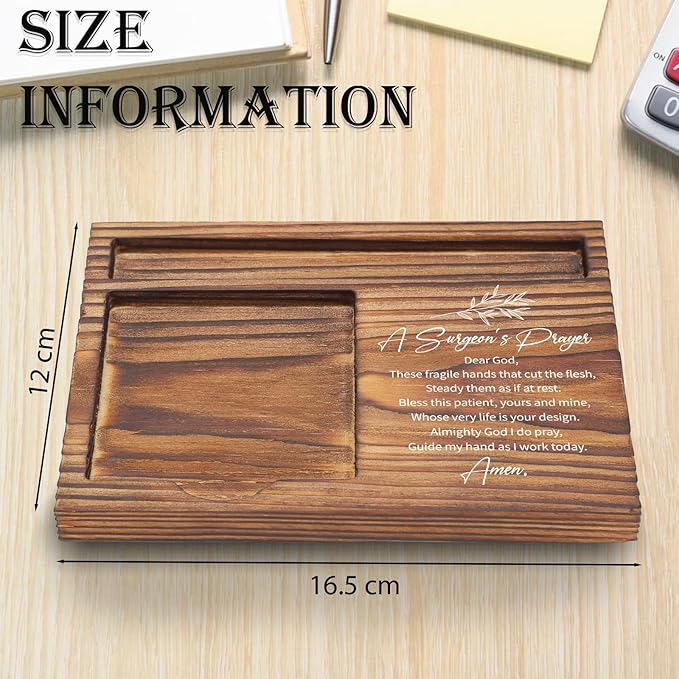 Surgeon Prayer Sticky Note Holder, Inspirational Surgeon Appreciation Gift, Healthcare Office Desk Organizer, Thank You Desk Accessory for Surgeons TZP127