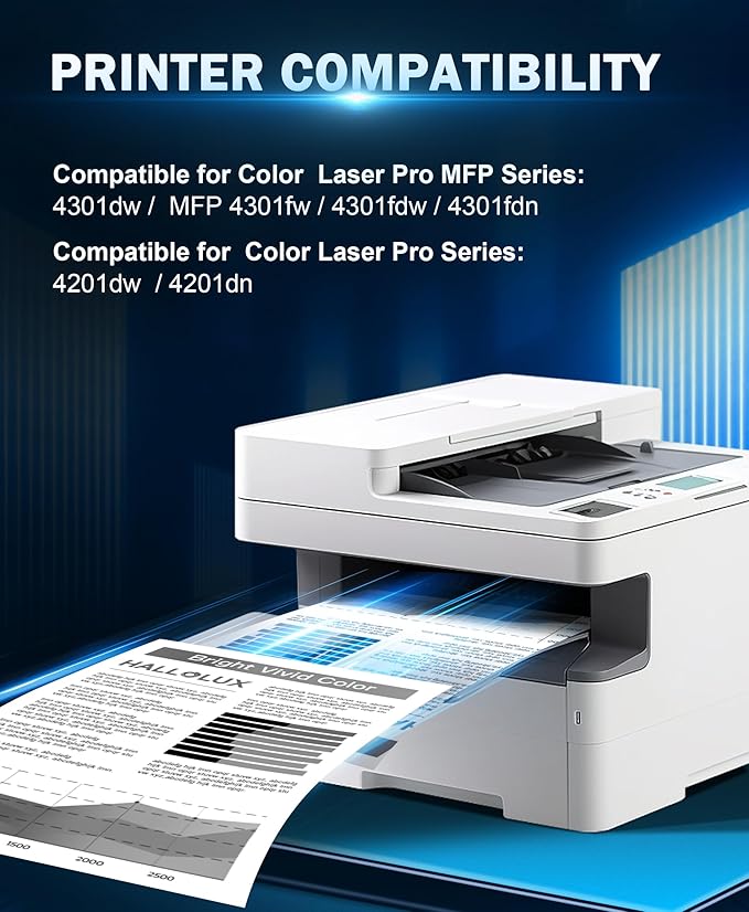 HALLOLUX for 210A Toner Cartridge Black 2 Pack (with Chip) Replacement for HP 210A Compatible with HP Color Laser MFP 4301fdw 4301fdn Pro 4201dw 4201dn Series Printer Toner (2-Black)