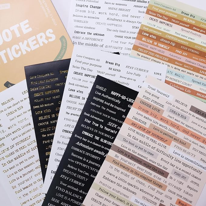 Scrapbook Supplies, 40 Sheets 2370 Pcs Word Quote Stickers Scrapbooking Supplies, Junk Journal Supplies for Scrapbook Junk Journal Bullet Journal DIY Craft Card Making