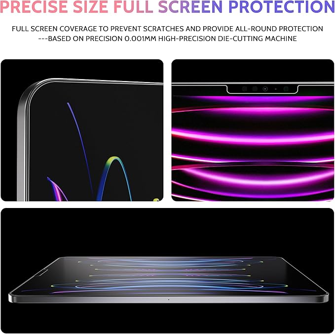 2 Pack Like Paper Screen Protector for iPad Pro 12.9 inch (2022/2021/2020/2018), Matte Anti Glare PET Film/Blue Light Filter Eye Protection Cover/Drawing & Writing Feel Like on Paper