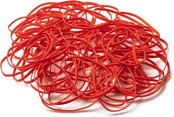PlasticMill Red Rubber Bands Size 33 (3 1/2" x 1/8") - #33 Colored Rubber Bands Office Supplies - Strong, Elastic Bands for Crafts, Balloon Garland, Cash, File Folders (1,000-Pack)
