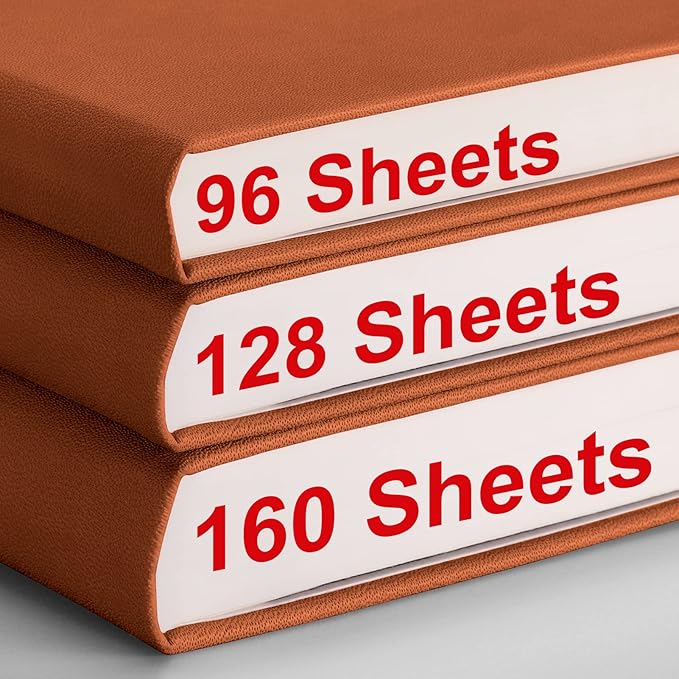 AHGXG Lined Journal Notebook - 320 Numbered Pages A5 College Ruled Notebook Thick Journal for Writing, 100gsm Lined Paper, Leather Hardcover, for Women Men Work Office School, 5.75'' X 8.38''-Brown