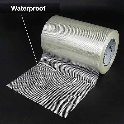 BOMEI PACK Wide Heavy Duty Fiberglass Filament Reinforced Packing Tape 8inch, 60yds x 5.5mil
