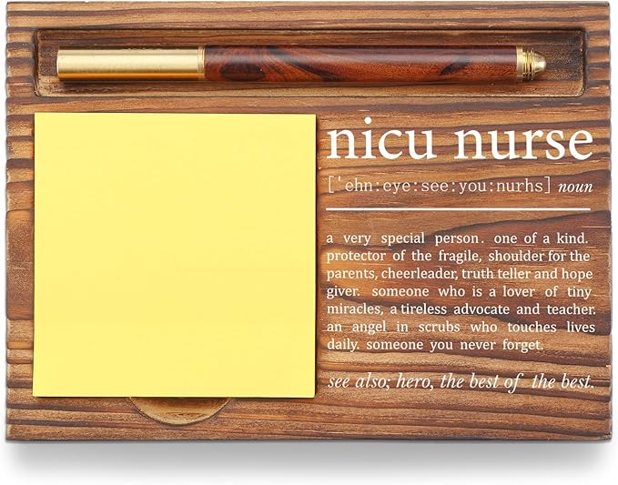 Nicu Nurse Appreciation Gift Sticky Note Holder, Neonatal ICU Nurse Definition Gifts for Graduation Christmas Birthday Nurses Week Nursing Team Gifts Sticky Note Pad Holder TZP66
