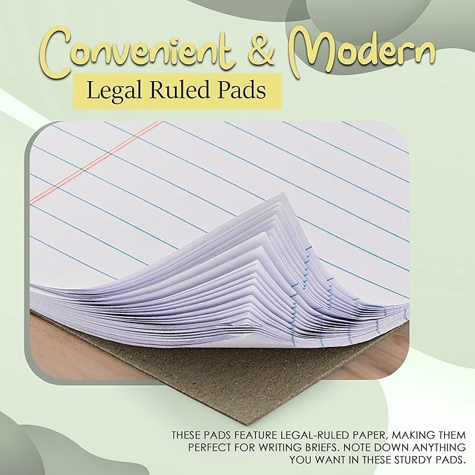 Emraw White Jr. Perforated Edge Legal Ruled Universal 50 Sheets Letter Writing Pad- 50 Ct. 5" x 8" inch (Pack of 12)