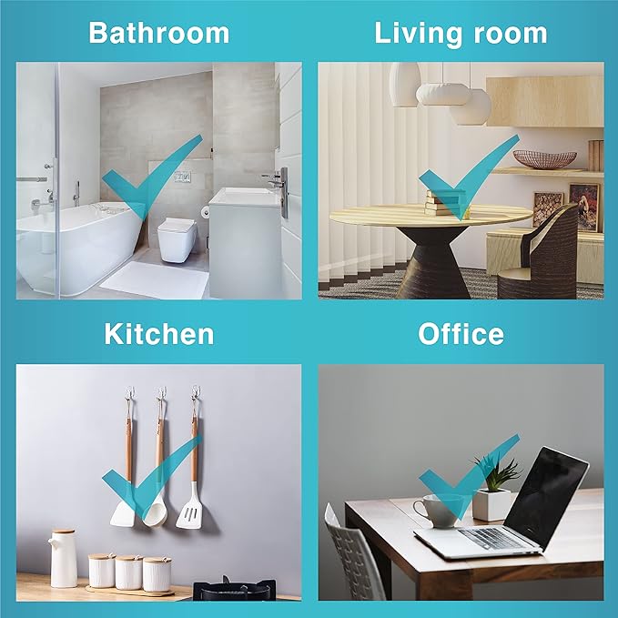 Medium Clear Wall Hooks, 36 Hooks+48 Removable Strips, Wire Hooks with Adhesive Strips Damage-Free, Utility Hooks Heavy Duty, No Tools Wall Hooks for Hanging, Value Pack