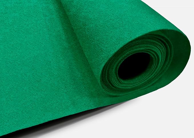 EOVEA | Acrylic Felt Fabric by The Yard - Non-Stiff, Soft Material - 72" Wide - 1.6mm Thick Felt Sheets for DIY Crafts, Sewing, Upholstery, Cushion, Padding(Kelly Green, 5 Yard)