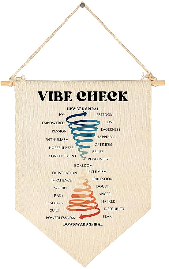 Emotional Guidance Scale- Abraham Hicks Law of Attraction Manifestation Tool- Feelings Vibes Chart-Flag Decor Gift- Banner Wall Sign Gifts For Classroom Playroom Bedroom Living Room Front Door