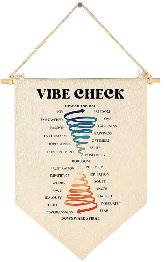 Emotional Guidance Scale- Abraham Hicks Law of Attraction Manifestation Tool- Feelings Vibes Chart-Flag Decor Gift- Banner Wall Sign Gifts For Classroom Playroom Bedroom Living Room Front Door