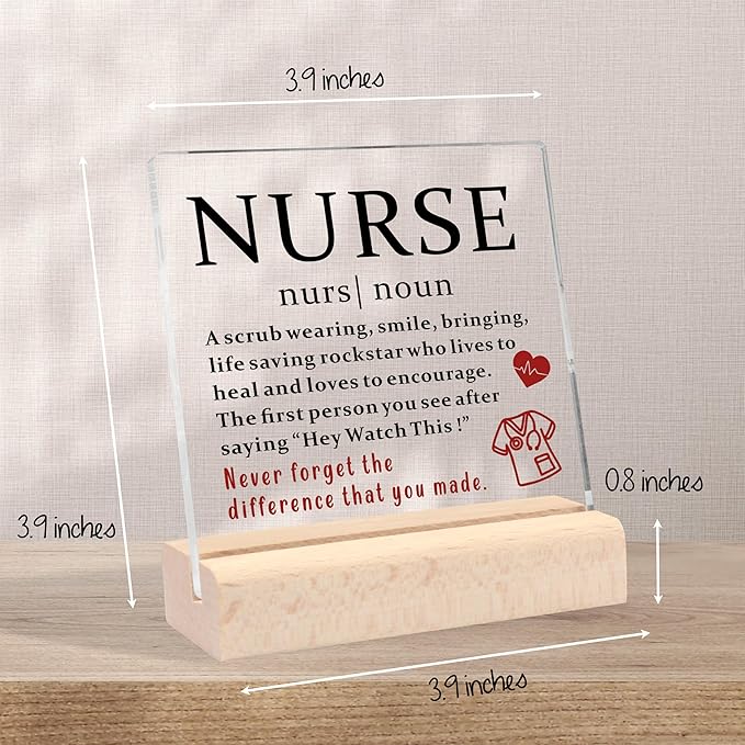 Thank You Gifts for Nurse, School Nurse Gifts Nurse Graduation Gift Ideas Nursing Student Gifts Nurse Appreciation Gifts for Nurses Rn Nursing Student Clear Desk Decorative Sign