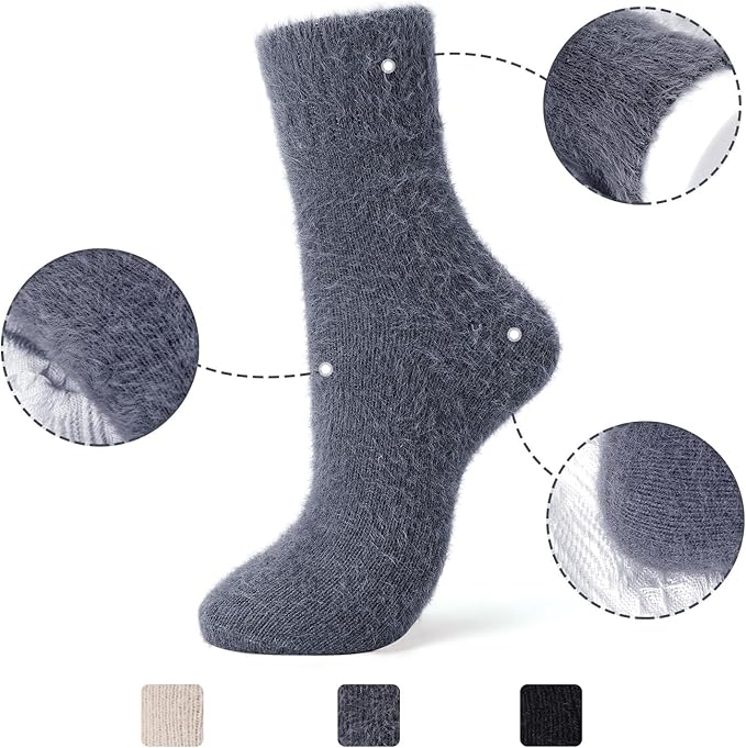 5 Pairs Fuzzy Soft Cozy Comfortable Socks for Women, Casual Sleep Comfy Socks, Perfect Warm Winter Gifts for Women