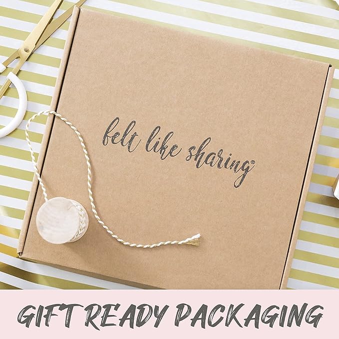 Felt Like Sharing Square Letter Board (Hot Pink Felt - 10”x10”) – Changeable Message Board with 3 Sets of Felt Board Letters – Statement Wall Sign for Quotes, Home or Holiday Decor In Oak Frame