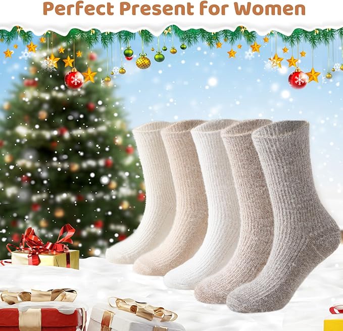 5 Pairs Fuzzy Soft Cozy Comfortable Socks for Women, Casual Sleep Comfy Socks, Perfect Warm Winter Gifts for Women