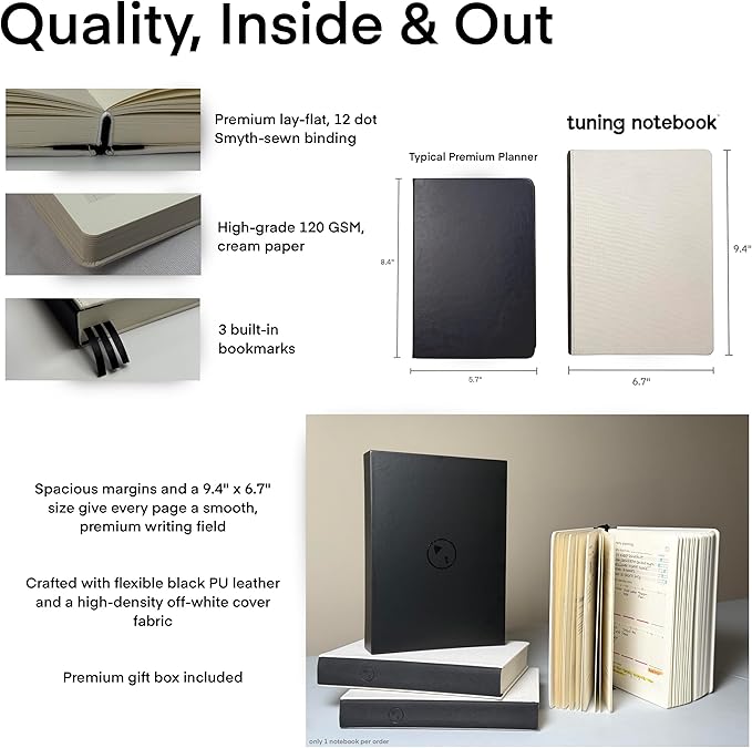 Advanced Self-Improvement System for Productivity, Habits & Goals — Undated Daily & Hourly 3-Month Planner & Reflection Journal | Premium Lay-Flat Minimalist Design | Made by a Firefighter