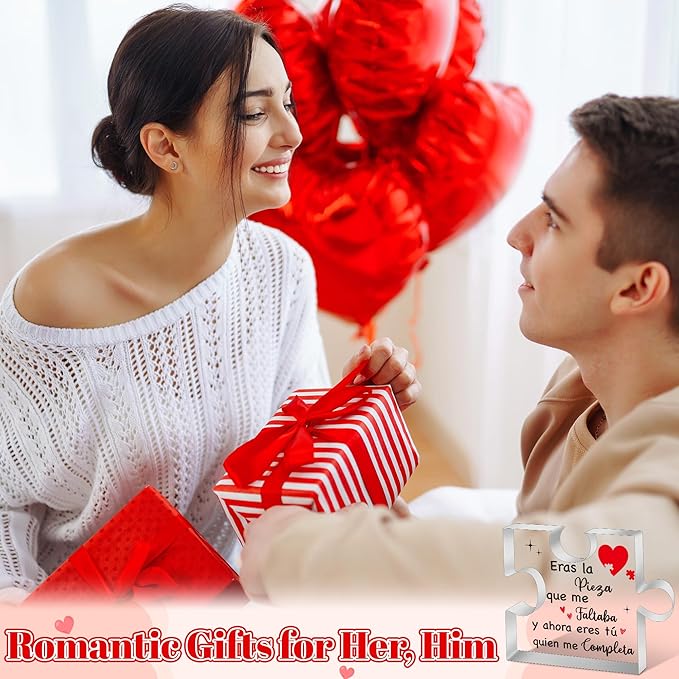 Yopyame Romantic Gifts for Girlfriend - Spanish Acrylic Puzzle Plaque for Girlfriend Christmas Gift Anniversary Valentine's Day Acrylic Keepsake Paperweight Gift for Her to My Girlfriend Birthday Gift