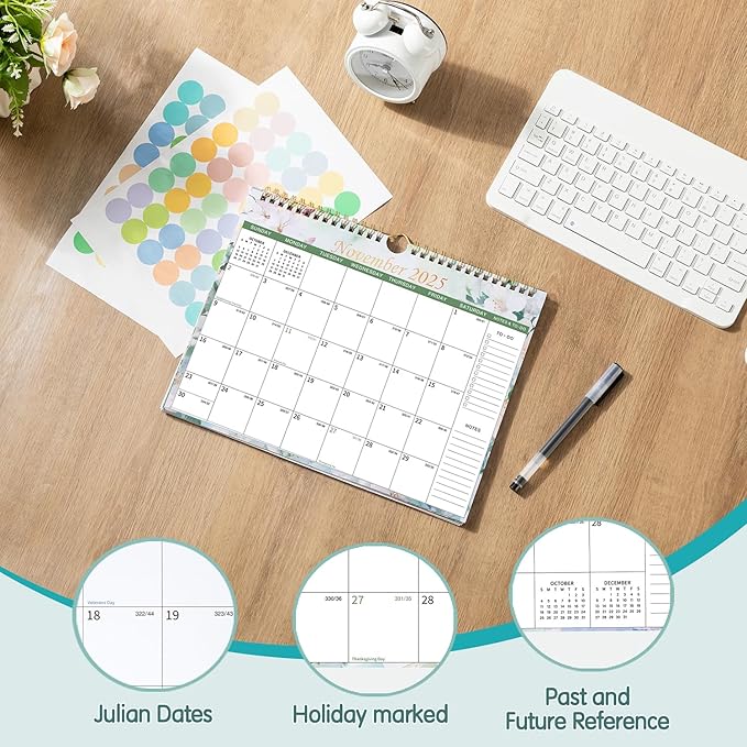 deli Calendar 2025-2026, 18 Months Calendar from July 2025 to December 2026, 11" x 8.5" Wall Calendar with Stickers, Calendar Planner for Home, Office, Classroom