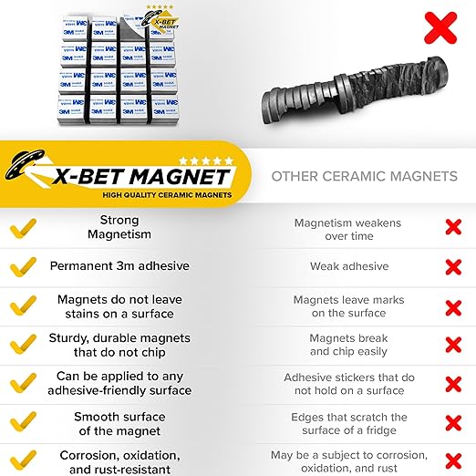 X-bet MAGNET Strong Magnets for Crafts with Adhesive Backing 0.6 inch 20pcs