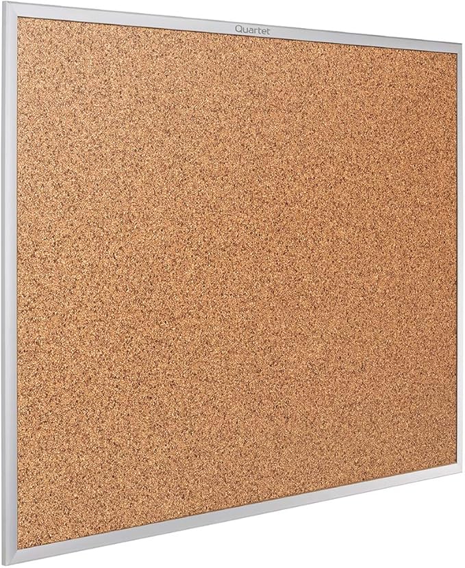 Quartet Cork Board, Bulletin Board, 8' x 4' Corkboard, Aluminum Frame (2308),Silver
