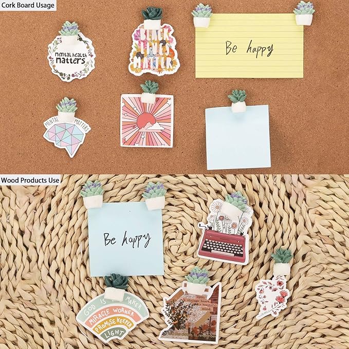 30Pcs Decorative Pushpins Succulent Plants Thumb Tacks for Wall Hangings,Cork Board