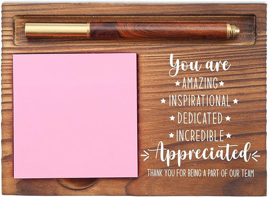 You are Appreciated Sticky Note Holder, Employee Recognition Desk Organizer, Motivational Office Gift for Team Members, Self-Stick Note Pad Holders EDP123