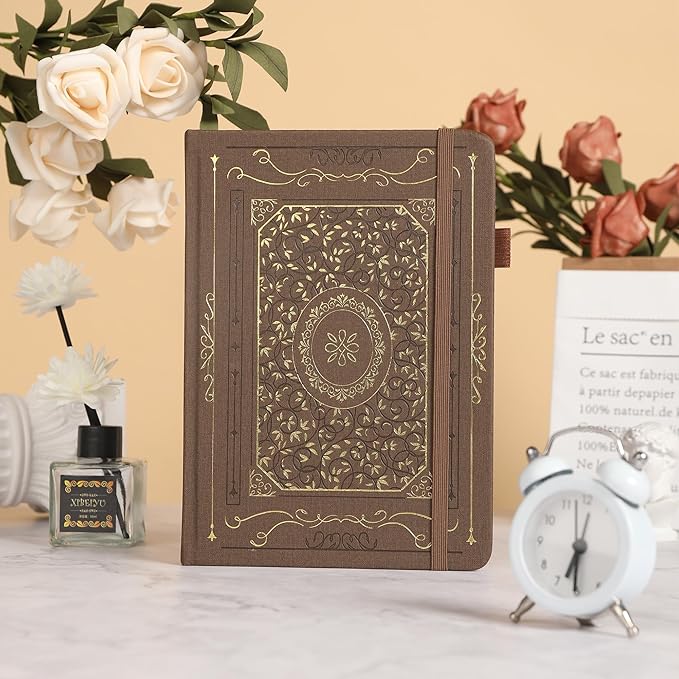 TIEFOSSI Dotted Notebook, 160gsm Thick Paper, Hardcover Dot Grid Journals for Women Men, 192 pages, for Travel, School and Office Use