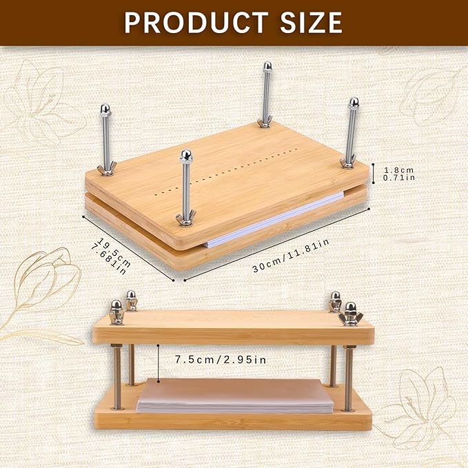 Book Binding Kits Wooden Book Press 11.8x7.56 inch Large Bookbinding Press Portable Binding Press for Binding Machine Bookbinding Supplies for DIY Bookbinding Easy Assemble