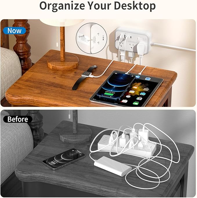 NTONPOWER 10FT Extension Cord with Surge Protector, 2 Prong to 3 Prong Adapter, 1875W Power Strip with 4 USB Ports (2 USB C), Wall Mount Flat Plug Extension Cord for Old House