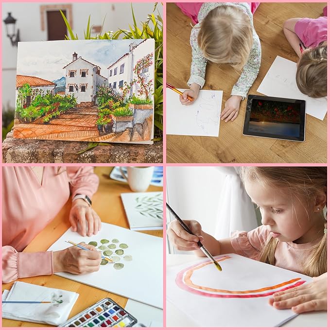 ESRICH Canvas Boards for Painting 8x10 Inch, 56 Pack Bulk 8x10 Inch Canvases for Painting- Cotton Canvas Panels for Oil, Acrylic & Watercolor Painting.