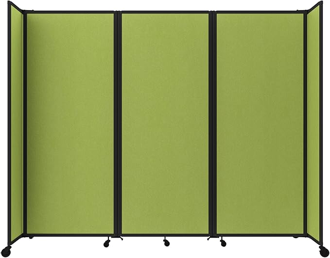 Versare Room Divider 360 Portable Wall Partition | Folding Panels | Large Freestanding Divider | Locking Wheels | Temporary Room Separator