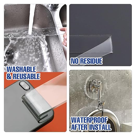 Double Sided Tape Heavy Duty, 20ft Two Sided Nano Tape Adhesive,Double Stick Mounting Tape for Rug, Removable Wall Tape Sticky Poster Decor Carpet Tape(2 Rolls)