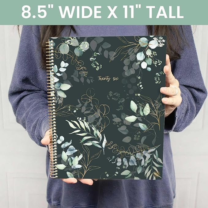 bloom daily planners 2026 Planner (January to December) - 8.5” x 11” Weekly & Monthly Dated Agenda Organizer Book with Stickers & Tabs - Flexible Soft Cover - Eucalyptus, Green