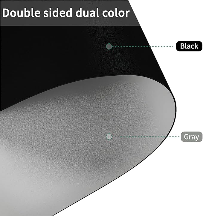 Leather Desk Mat,1.8mm Thick,12x66 Inch Desk Cover,Desk Protector Mat,Dresser Cover Top,Desktop Cover,Dresser Cover Top For Bedroom,Table Protector Mat,Black Table Protector(Black+Gray,12×66)