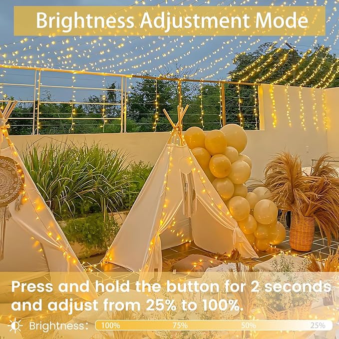 2 Pack 100 LED Connectable String Lights Indoor Outdoor, 33FT Clear Wire Christmas Lights for Bedroom, 13 Modes Twinkle Fairy String Light for Xmas Tree Wedding Party Bedroom Garden Decor (Warm White)