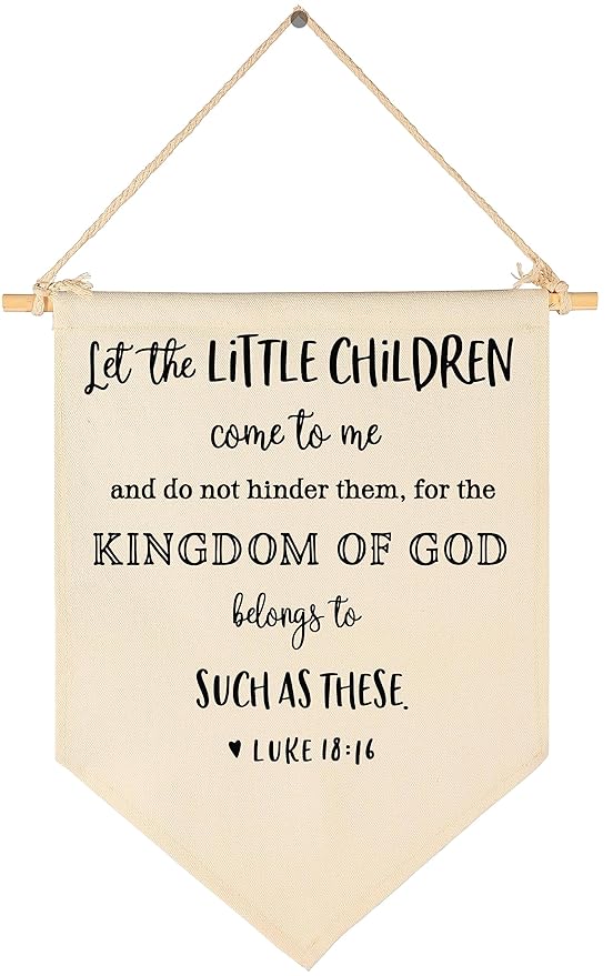 Classroom Christian Decor-Church Sunday School Wall Sign-Bible Verse Flag Gifts for Boys Girls Kids-Banner Wall Sign Gifts for Nursery Baby Room Playroom Bedroom Front Door-New Home Christmas Gift