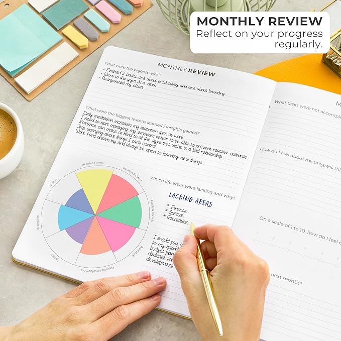 Clever Fox Planner PRO – Weekly & Monthly Life Planner to Increase Productivity, Time Management and Hit Your Goals, 8.5x11″ (Amber Yellow)