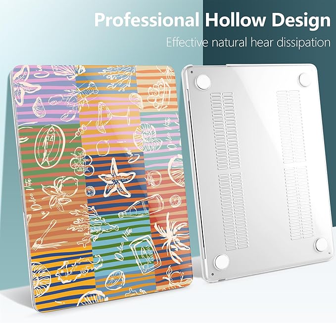 DONGKE Compatible with M4 MacBook Air 15 inch Case 2025-2023 A3241 A3114 A2941 M3 M2 Retina Display Touch ID, Plastic Hard Case & Keyboard Skin for MacBook Air 15" - Italy Mood