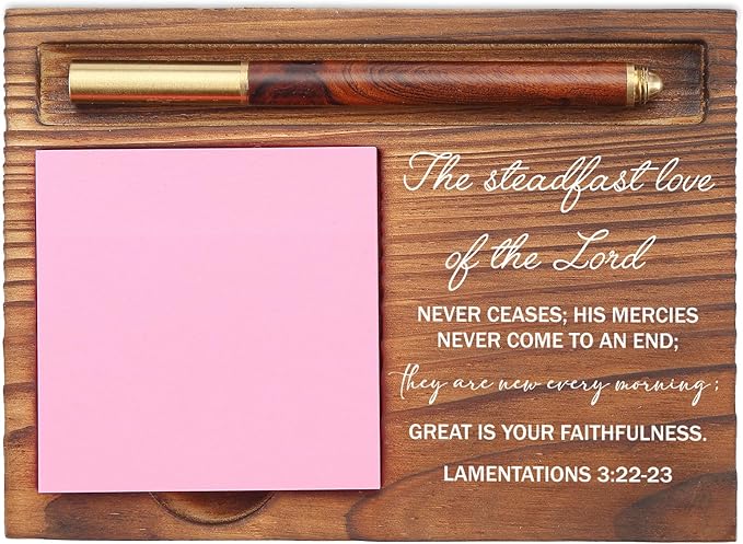 Steadfast Love of The Lord Sticky Note Holder, Christian Desk Organizer for Religious Social Worker Therapist Counselor Educators Gift for Office Self-Stick Note Pad Holders EDP1111