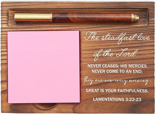 Steadfast Love of The Lord Sticky Note Holder, Christian Desk Organizer for Religious Social Worker Therapist Counselor Educators Gift for Office Self-Stick Note Pad Holders EDP1111