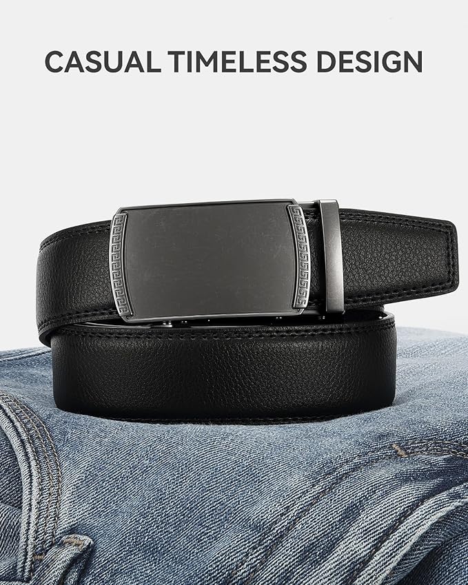 CHAOREN Mens Belt Leather Ratchet Belt - Customizable Fit, Effortless Style (35mm)