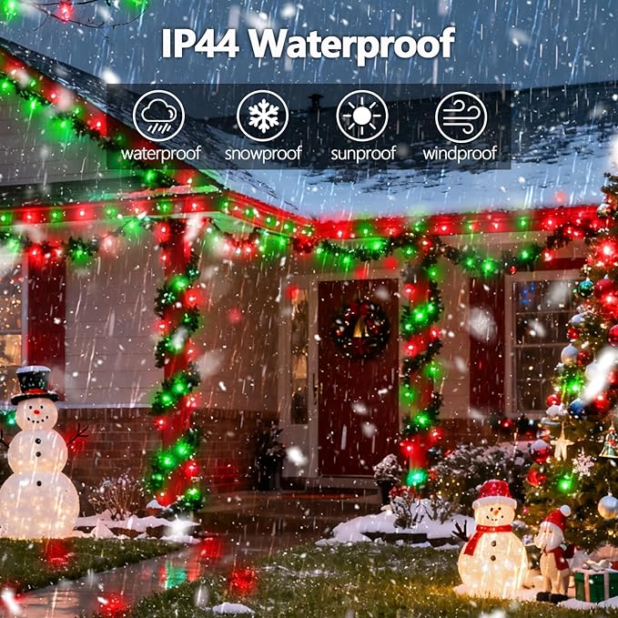 2025 New Voice Control 88ft 240LED Smart Christmas String Lights Outdoor/Indoor | String Lights with Remote, 12Modes, 7Voice Commands & Timers, Christmas Twinkle Light for Xmas Tree Decor(Red & Green)