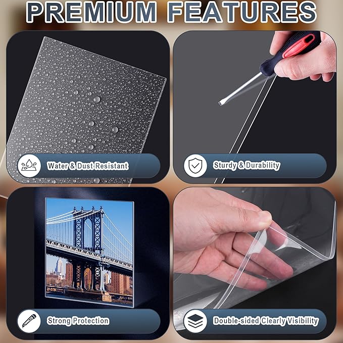 5 Pcs 18" x 24" Rigid Print Protectors Clear Hard Sheet Protectors Heavy Duty Top Loading Crystal Poster Sleeves Picture Frame Hard Plastic Sleeves for Art Prints Photos Documents Blueprint