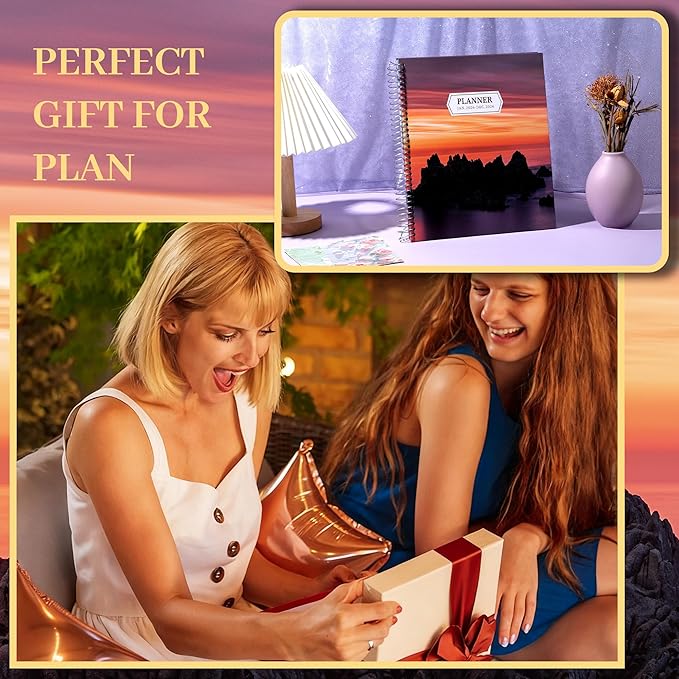 CAGIE 2026 planner Weekly and Monthly Jan 2026-Dec 2026 Hardcover Hourly Daily Planners for Women 26 Calendar Planner with Stickers Spiral Bound Yearly Agenda, 8.5 x 11, Purple